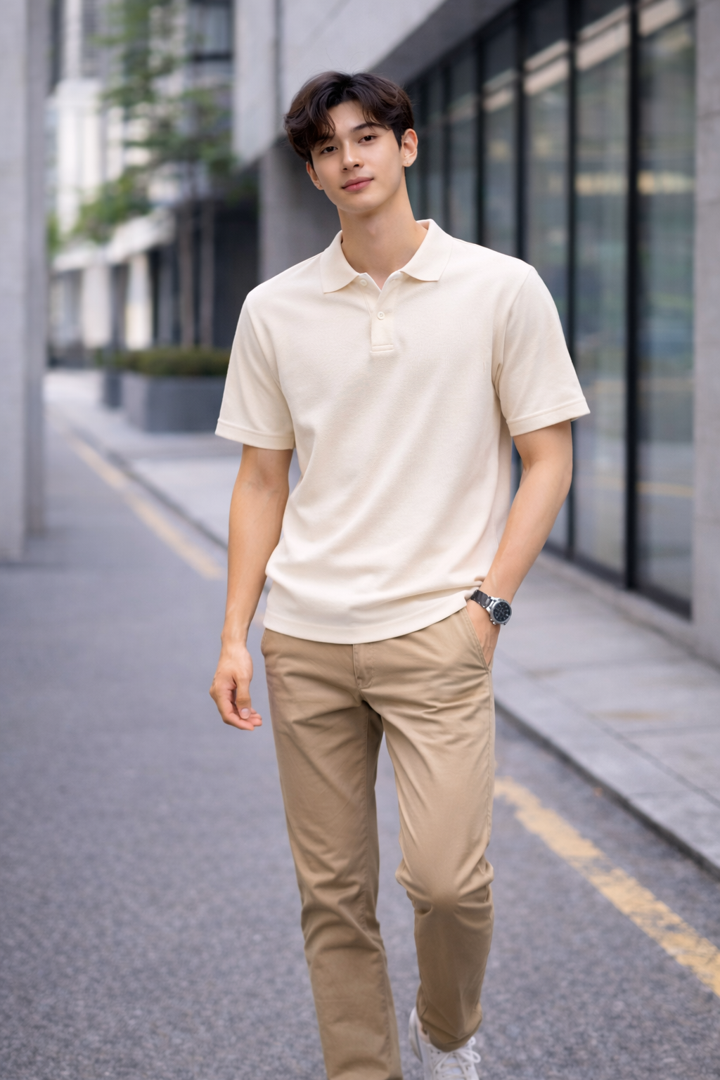 polo shirt - cream